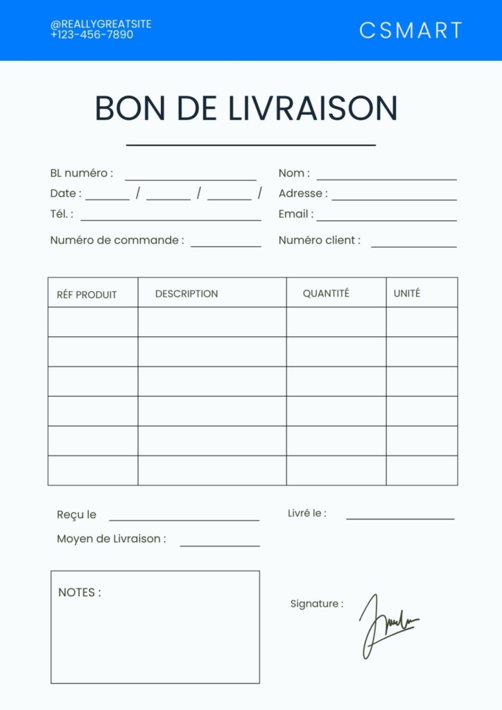 Bon de livraison