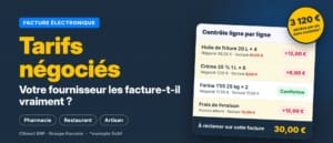 Contrôle des tarifs négociés sur une facture électronique, ligne par ligne